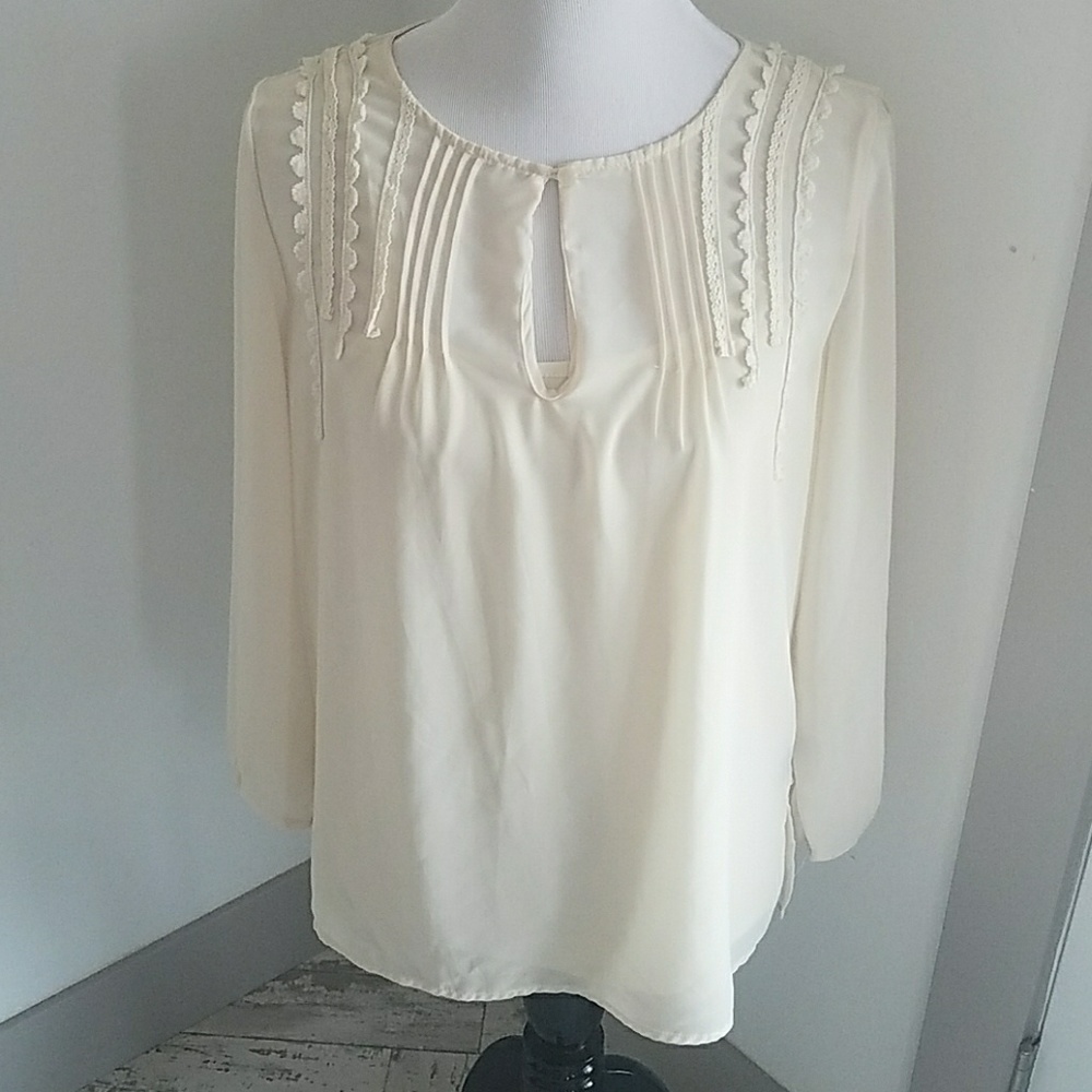 Ivory, long sleeve blouse